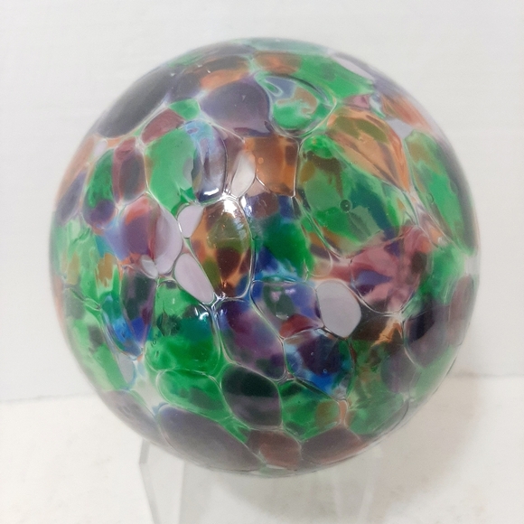 Colorful Glass Art Suncatcher Sphere 5 inches - Picture 2 of 5